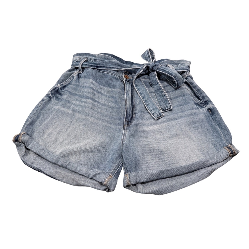 KanCan Womens Light Wash Paperbag Waist Denim Shorts Blue Size 31 KC7854D‎